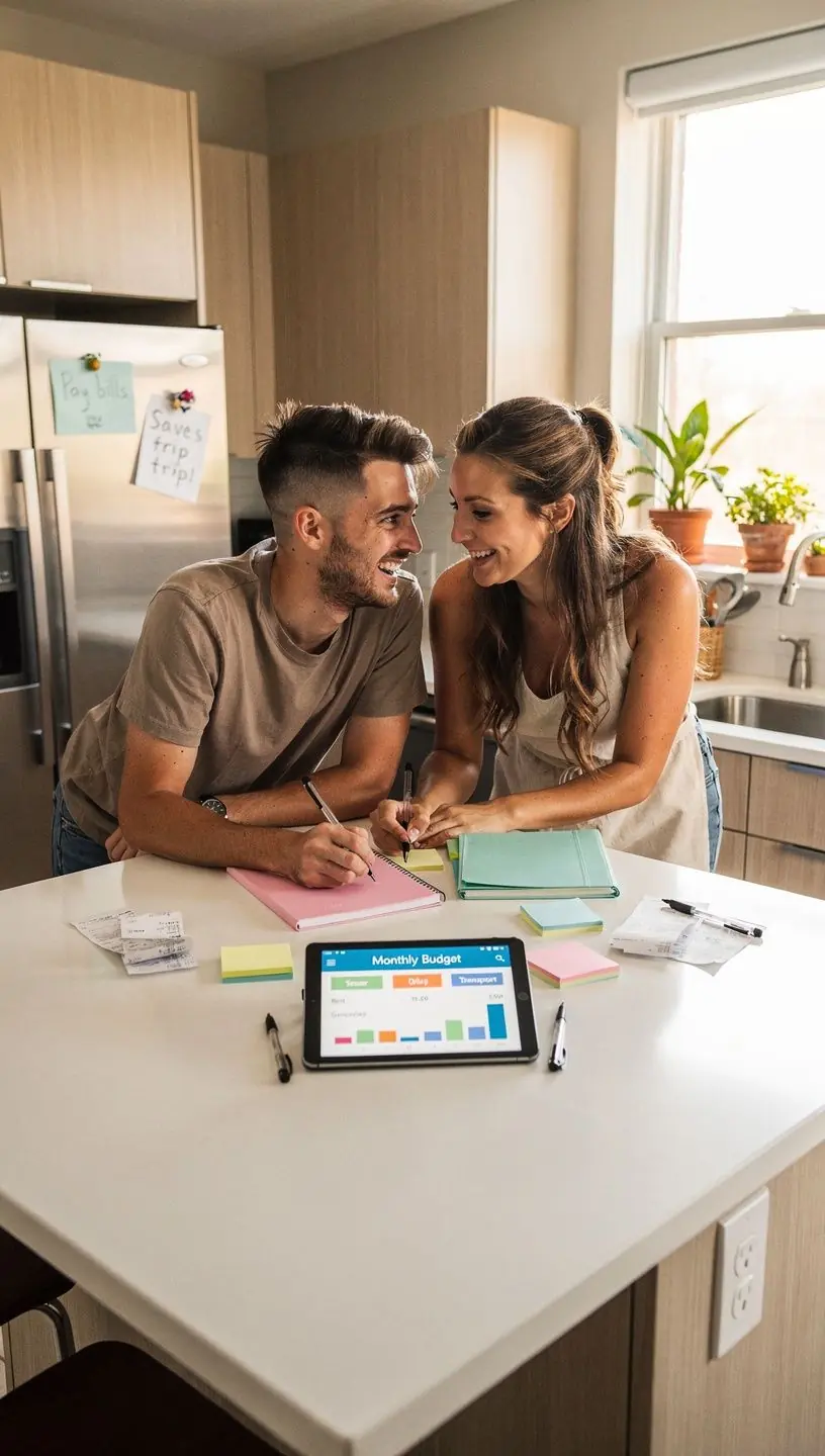 Kéz számológépet használ költségvetési tervezéshez otthoni környezetben